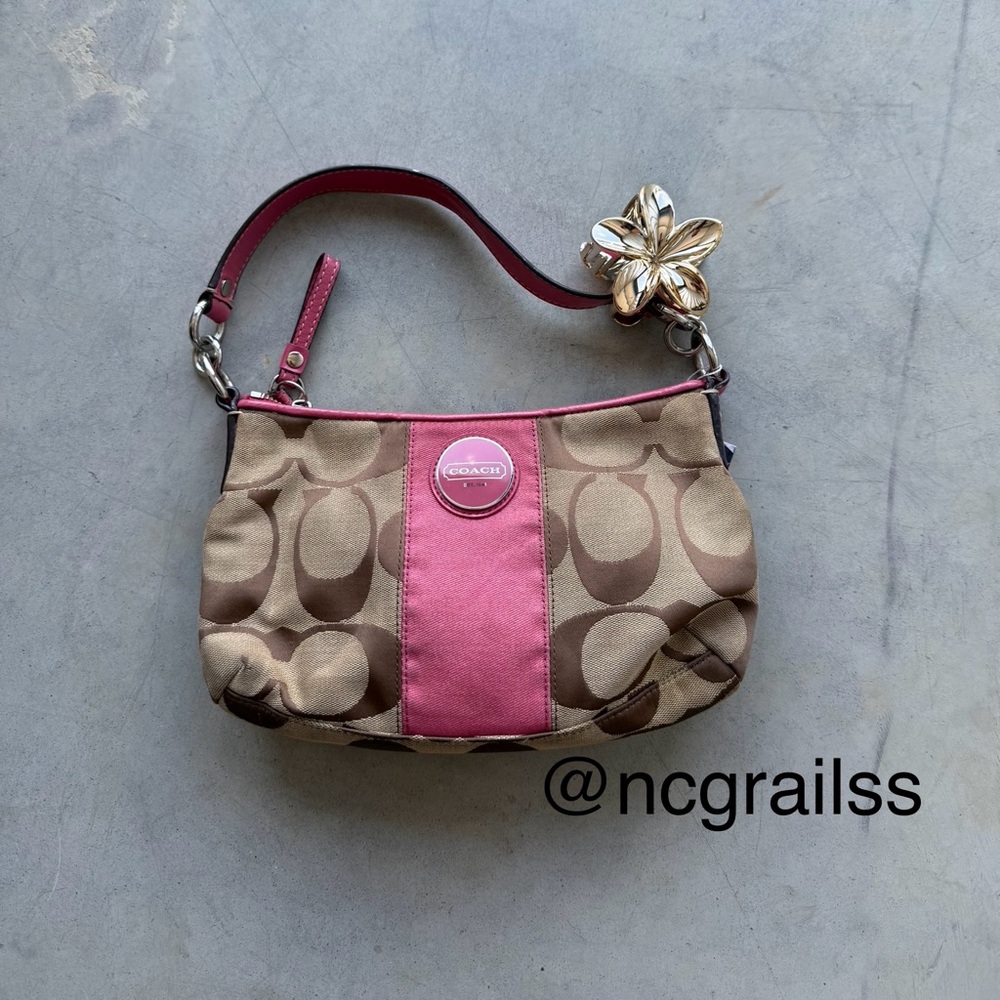 y2k coach monogram pink bag